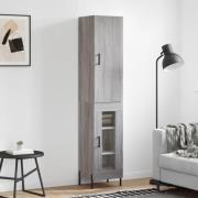 vidaXL Highboard grå sonoma 34,5x34x180 cm konstruert tre