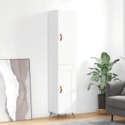 vidaXL Highboard høyglans hvit 34,5x34x180 cm konstruert tre