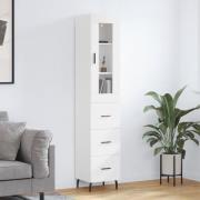 vidaXL Highboard hvit 34,5x34x180 cm konstruert tre