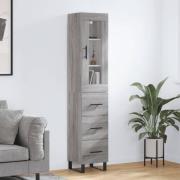 vidaXL Highboard grå sonoma 34,5x34x180 cm konstruert tre