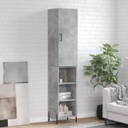 vidaXL Highboard betonggrå 34,5x34x180 cm konstruert tre