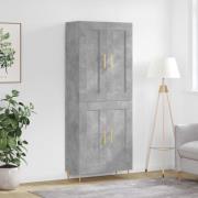 vidaXL Highboard betonggrå 69,5x34x180 cm konstruert tre