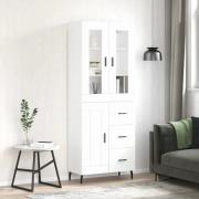 vidaXL Highboard hvit 69,5x34x180 cm konstruert tre