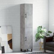 vidaXL Highboard betonggrå 34,5x34x180 cm konstruert tre