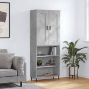 vidaXL Highboard betonggrå 69,5x34x180 cm konstruert tre