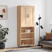 vidaXL Highboard sonoma eik 69,5x34x180 cm konstruert tre