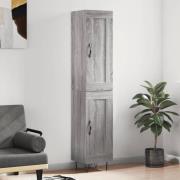 vidaXL Highboard grå sonoma 34,5x34x180 cm konstruert tre