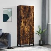 vidaXL Highboard røkt eik 69,5x34x180 cm konstruert tre