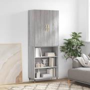 vidaXL Highboard grå sonoma 69,5x34x180 cm konstruert tre