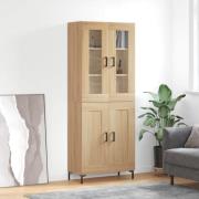 vidaXL Highboard sonoma eik 69,5x34x180 cm konstruert tre