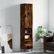 vidaXL Highboard røkt eik 34,5x34x180 cm konstruert tre