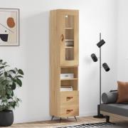 vidaXL Highboard sonoma eik 34,5x34x180 cm konstruert tre