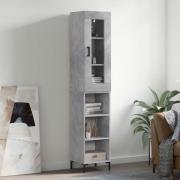 vidaXL Highboard betonggrå 34,5x34x180 cm konstruert tre