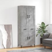 vidaXL Highboard betonggrå 69,5x34x180 cm konstruert tre