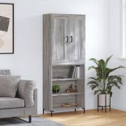 vidaXL Highboard grå sonoma 69,5x34x180 cm konstruert tre