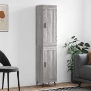 vidaXL Highboard grå sonoma 34,5x34x180 cm konstruert tre