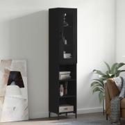 vidaXL Highboard svart 34,5x34x180 cm konstruert tre