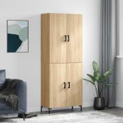 vidaXL Highboard sonoma eik 69,5x34x180 cm konstruert tre