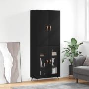 vidaXL Highboard svart 69,5x34x180 cm konstruert tre