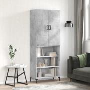 vidaXL Highboard betonggrå 69,5x34x180 cm konstruert tre