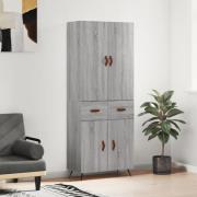 vidaXL Highboard grå sonoma 69,5x34x180 cm konstruert tre