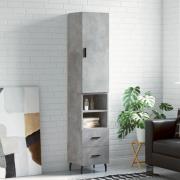 vidaXL Highboard betonggrå 34,5x34x180 cm konstruert tre