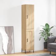 vidaXL Highboard sonoma eik 34,5x34x180 cm konstruert tre