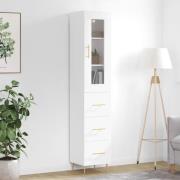 vidaXL Highboard hvit 34,5x34x180 cm konstruert tre