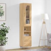 vidaXL Highboard sonoma eik 34,5x34x180 cm konstruert tre