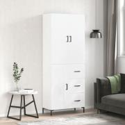 vidaXL Highboard hvit 69,5x34x180 cm konstruert tre