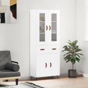 vidaXL Highboard hvit 69,5x34x180 cm konstruert tre