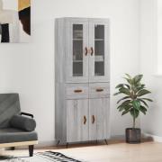 vidaXL Highboard grå sonoma 69,5x34x180 cm konstruert tre