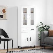 vidaXL Highboard hvit 69,5x34x180 cm konstruert tre