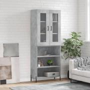 vidaXL Highboard betonggrå 69,5x34x180 cm konstruert tre