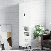 vidaXL Highboard hvit 34,5x34x180 cm konstruert tre