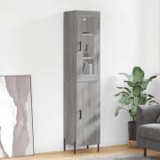 vidaXL Highboard grå sonoma 34,5x34x180 cm konstruert tre