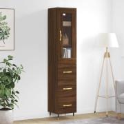 vidaXL Highboard brun eik 34,5x34x180 cm konstruert tre