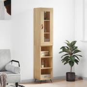 vidaXL Highboard sonoma eik 34,5x34x180 cm konstruert tre