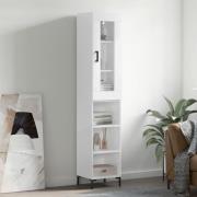 vidaXL Highboard høyglans hvit 34,5x34x180 cm konstruert tre