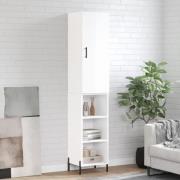 vidaXL Highboard høyglans hvit 34,5x34x180 cm konstruert tre