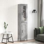 vidaXL Highboard betonggrå 34,5x34x180 cm konstruert tre