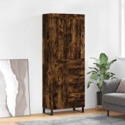 vidaXL Highboard røkt eik 69,5x34x180 cm konstruert tre