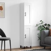 vidaXL Highboard høyglans hvit 34,5x34x180 cm konstruert tre