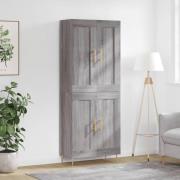 vidaXL Highboard grå sonoma 69,5x34x180 cm konstruert tre