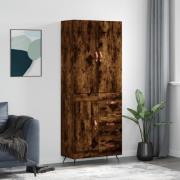 vidaXL Highboard røkt eik 69,5x34x180 cm konstruert tre