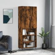 vidaXL Highboard røkt eik 69,5x34x180 cm konstruert tre