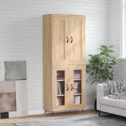 vidaXL Highboard sonoma eik 69,5x34x180 cm konstruert tre