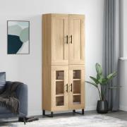 vidaXL Highboard sonoma eik 69,5x34x180 cm konstruert tre