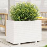 vidaXL Plantekasse hvit 70x40x49,5 cm heltre furu