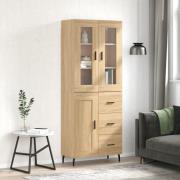 vidaXL Highboard sonoma eik 69,5x34x180 cm konstruert tre